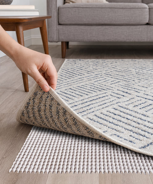Beige Non Slip Strong Hold Firm Grip Rug Pad (0.125")