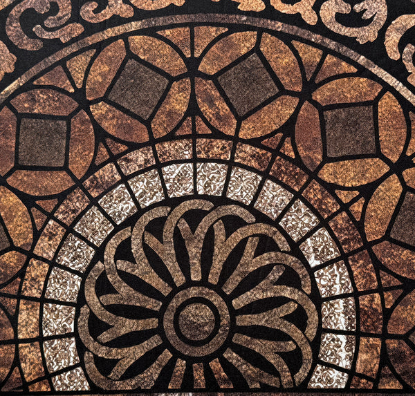 30"x19" - Brown Rust Half-Circle Non-Slip Rubber Washable Low-Pile Indoor Outdoor Entrance Door Mat