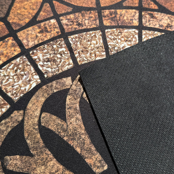 30"x19" - Brown Rust Half-Circle Non-Slip Rubber Washable Low-Pile Indoor Outdoor Entrance Door Mat