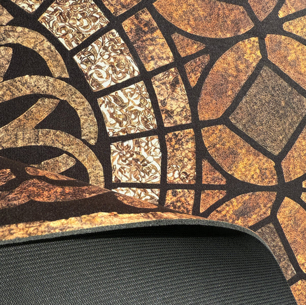 30"x19" - Brown Rust Half-Circle Non-Slip Rubber Washable Low-Pile Indoor Outdoor Entrance Door Mat