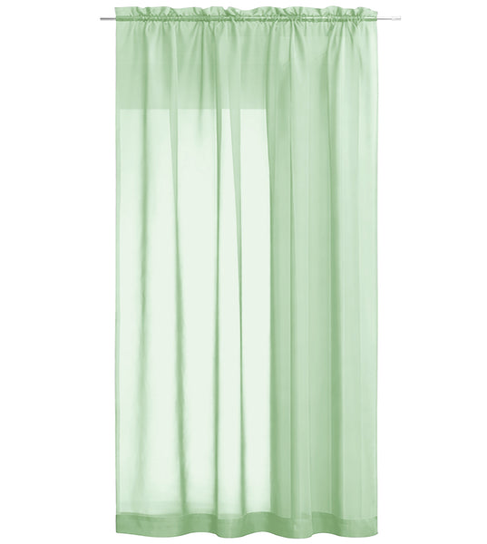 1 Piece Sage Green Sheer Rod Pocket Window Curtain Panel - 90" Inches Long
