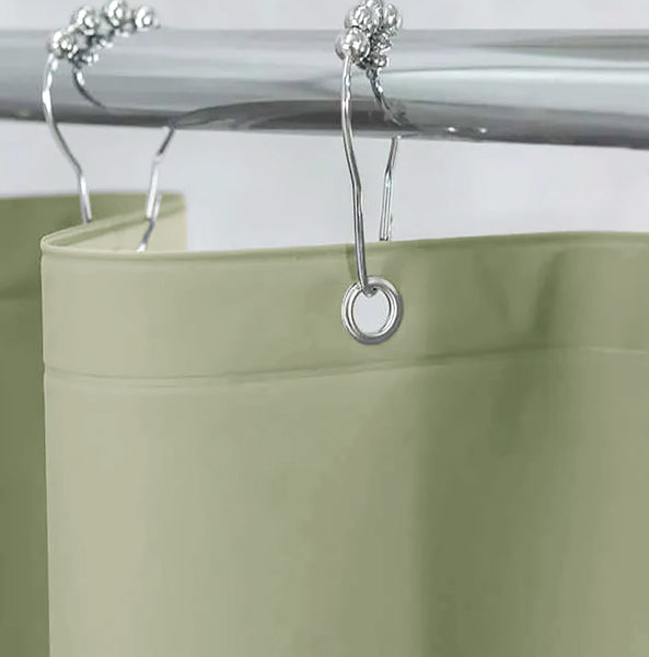 70" x 72" - Sage PEVA Shower Curtain Liner Waterproof