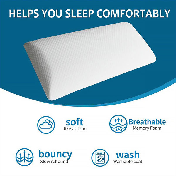 Queen Size Soft Plush Memory Foam Support Pillow