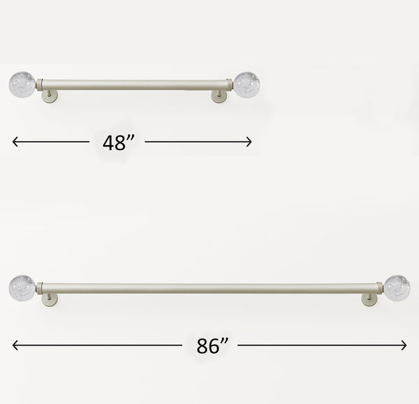 Clear Ball Bubbles Silver Modern Curtain Rod For Windows (48" - 86")