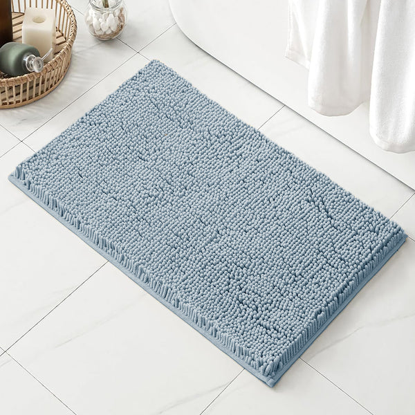 36"x24" - Light Blue Large Soft Cozy Plush Chenille Bath Mat Bathroom Rug