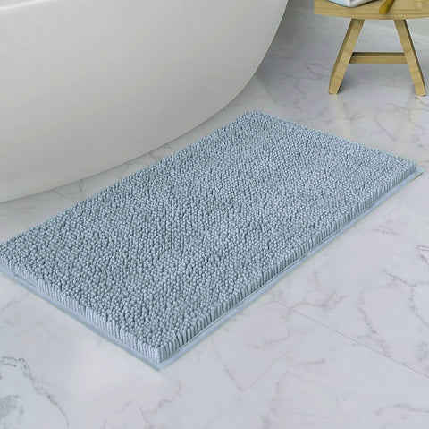 36"x24" - Light Blue Large Soft Cozy Plush Chenille Bath Mat Bathroom Rug