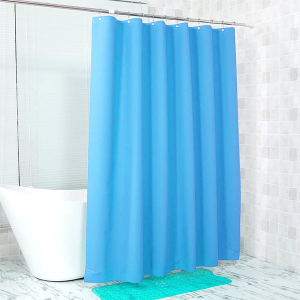 70" x 72" - Sky Blue Vinyl Shower Curtain Liner Waterproof