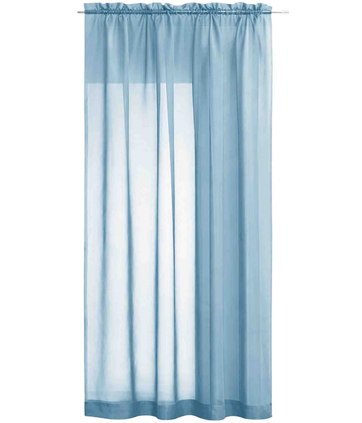 1 Piece Slate Blue Sheer Rod Pocket Window Curtain Panel - 90" Inches Long