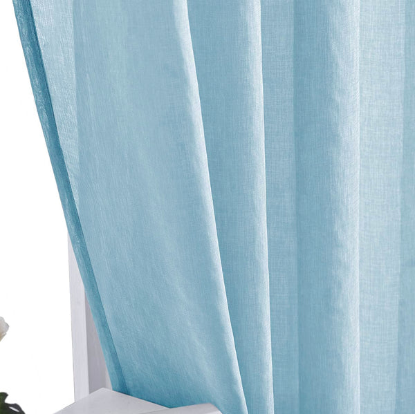 1 Piece Slate Blue Sheer Rod Pocket Window Curtain Panel - 90" Inches Long