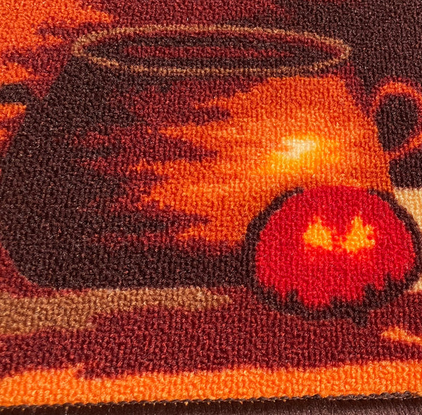 Brown Orange Washable Kitchen Runner Mat With Non-Slip Backing - 20"x55"