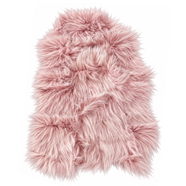 Pink Soft Fluffy Shag Faux Sheepskin Fur Area Rug - 2'x3' Feet