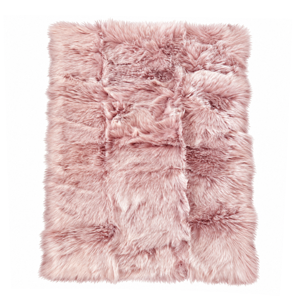 Pink Soft Fluffy Shag Faux Sheepskin Fur Area Rug - 2'x3' Feet