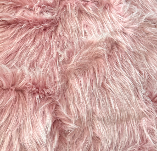 Pink Soft Fluffy Shag Faux Sheepskin Fur Area Rug - 2'x3' Feet