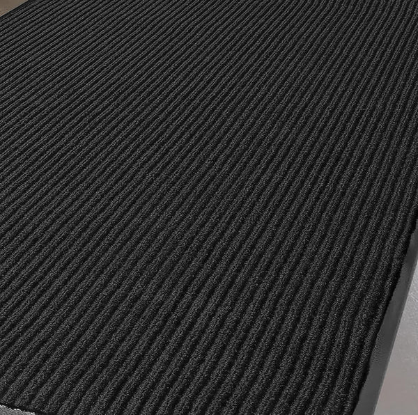 Large Grey Indoor Outdoor Heavy Duty Ribbed Entry Entrance Door Mat with Rubber Backing – 17"x30"