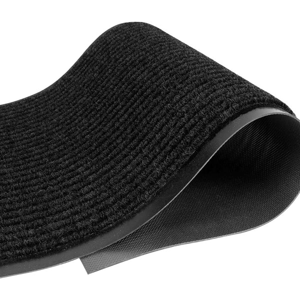Large Grey Indoor Outdoor Heavy Duty Ribbed Entry Entrance Door Mat with Rubber Backing – 17"x30"
