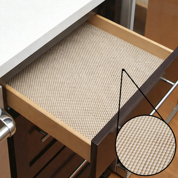 Beige Kitchen Shelf Office Cabinet Drawer Liner Non Adhesive