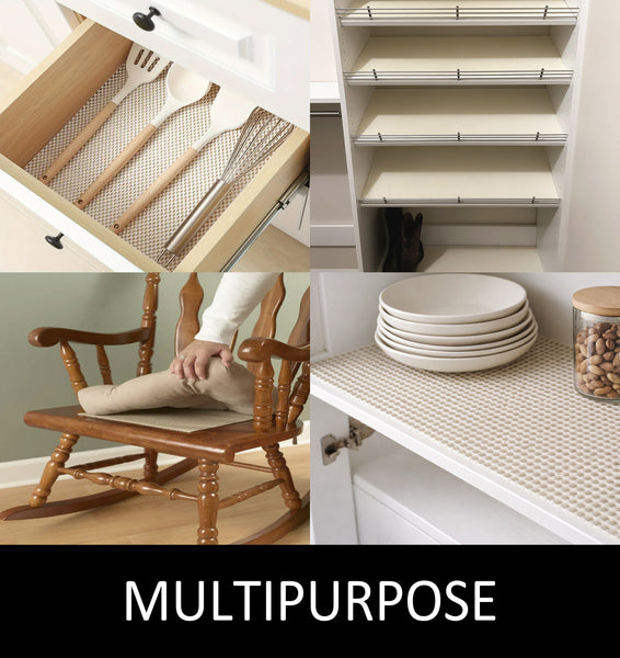 Beige Kitchen Shelf Office Cabinet Drawer Liner Non Adhesive