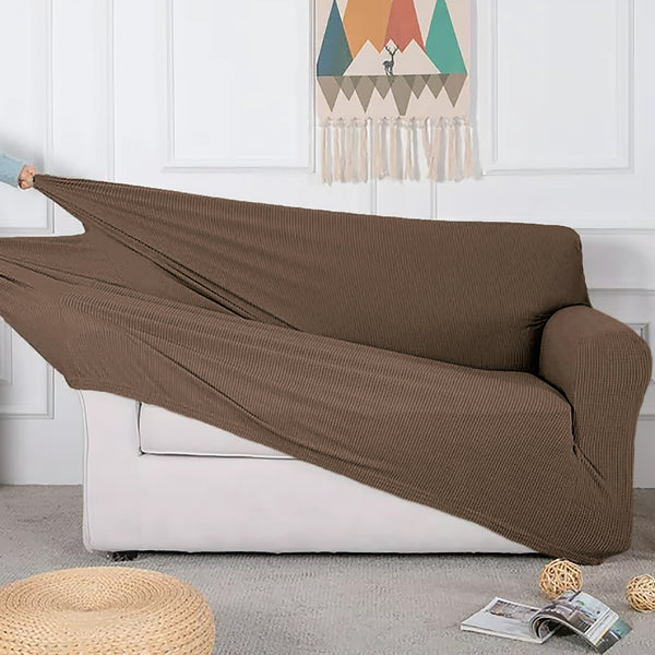 Taupe 3-Piece Set 4-Way Stretch Slipcover Sofa Loveseat & Armchair Cover Protector