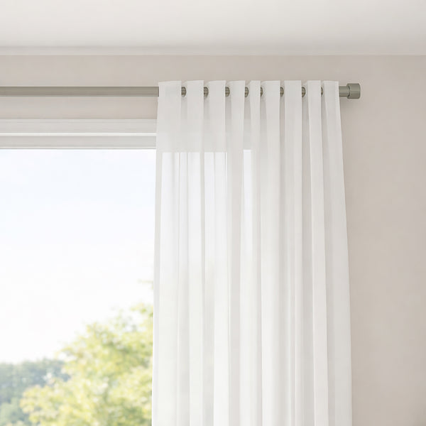 Taupe Adjustable Spring Tension Curtain Rod Heavy Duty Anti-slip 42-72" Inches