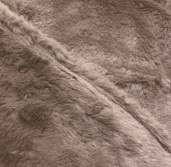 King Size Taupe Ultra Soft Plush Fluffy Luxury Cozy Warm Fuzzy Faux Rabbit Fur Bed Blanket