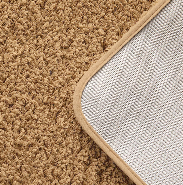 Large 2 Piece Light Grey Microfiber Soft Thick Plush Bath Mat Set