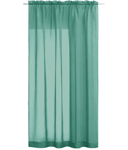 1 Piece Teal Sheer Rod Pocket Window Curtain Panel - 95" Inches Long