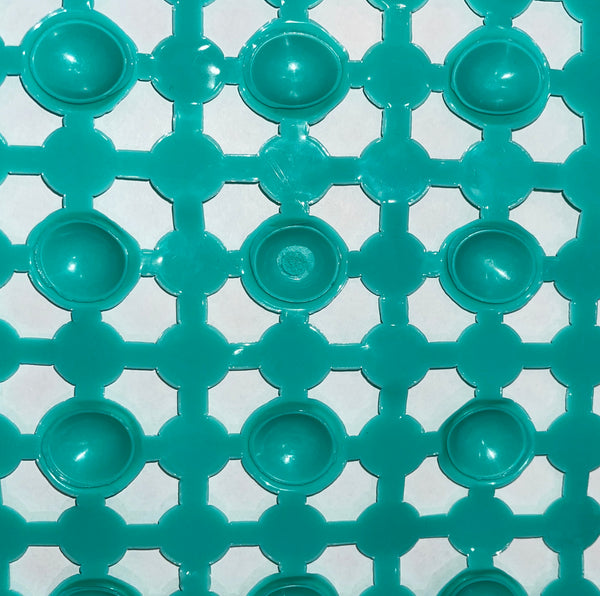 Teal Vinyl Non-Slip Bathtub Shower Mat With Suction Cups -27" x15"