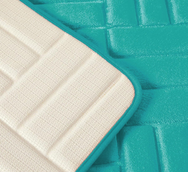3 Piece Teal Ultra Soft Thick Memory Foam Non-Slip Absorbent Bathroom Bath Mat Set