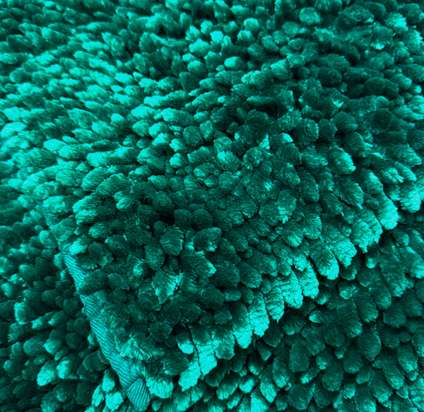 2pc Teal Plush Chenille Bath Mat Set – Soft Absorbent Bathroom Rugs