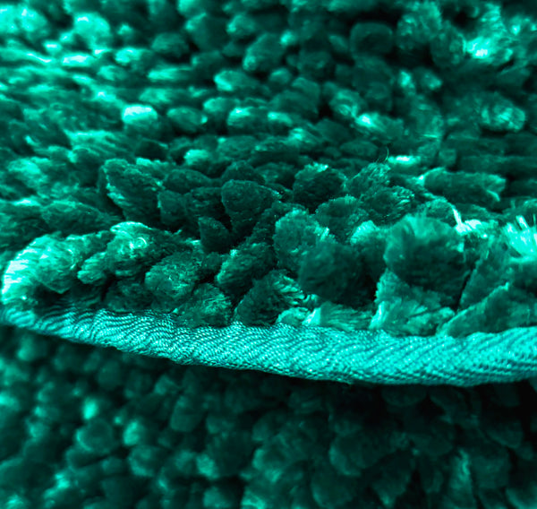 2pc Teal Plush Chenille Bath Mat Set – Soft Absorbent Bathroom Rugs