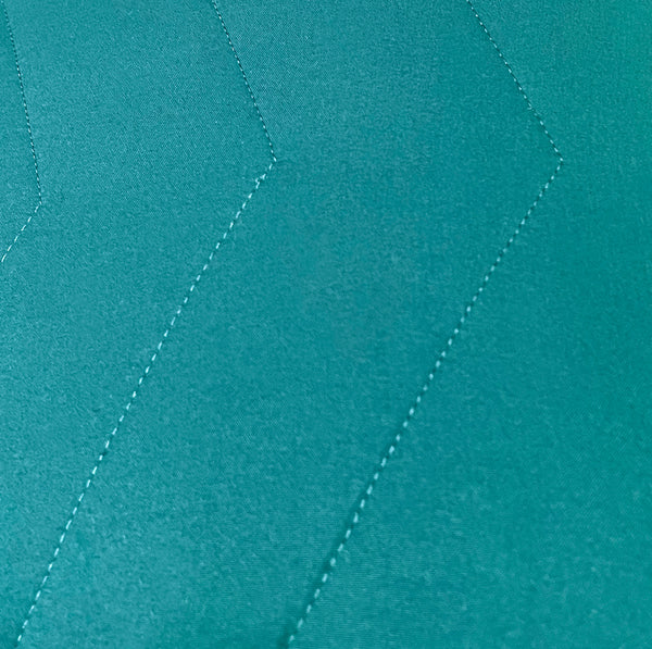 Teal 3 Piece Modern Geometric Solid Soft Plush Cozy Bedspread Quilt Set