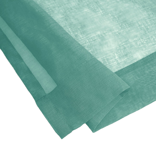 Teal Sheer Window Rod Pocket Curtain Set (2 Panels)