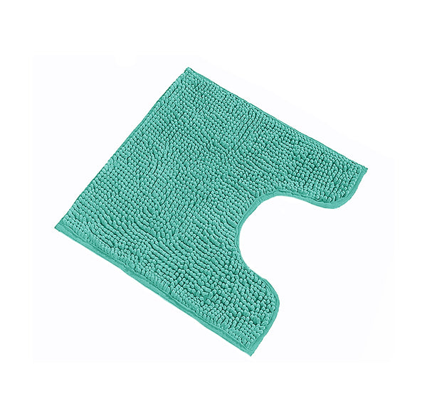 Turquoise Soft Cozy Plush Chenille Contour Bath Mat Bathroom Rug