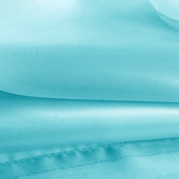Turquoise Blue Sheer Window Rod Pocket Curtain Set (2 Panels)