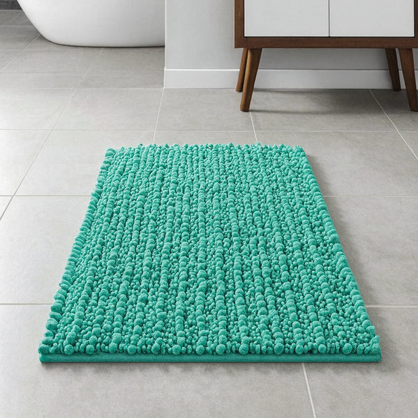 36"x24" - Turquoise Soft Cozy Plush Chenille Bath Mat Bathroom Rug