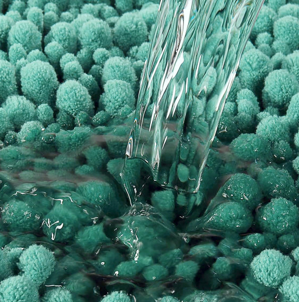 2 Piece Set Turquoise Soft Cozy Plush Chenille Bath Mat Bathroom Rug