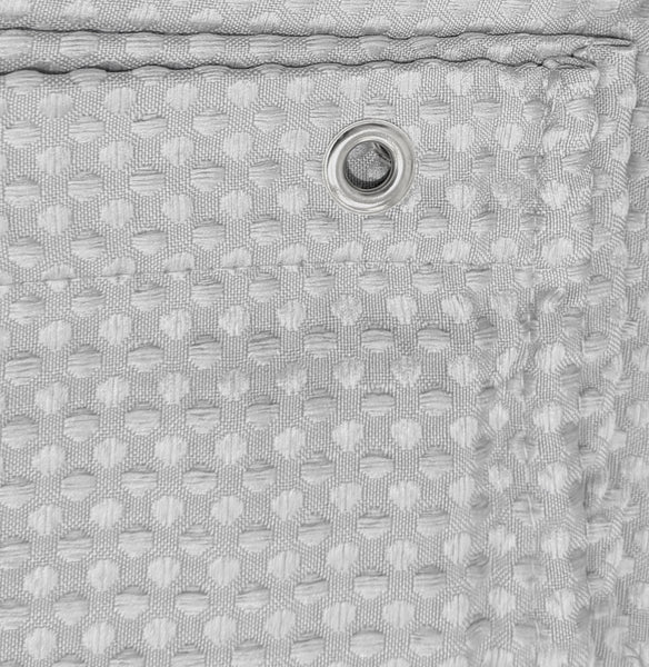 Silver Grey Modern Waffle Textured Fabric Woven Dot Pattern Grommet Bathroom Premium Thick Shower Curtain
