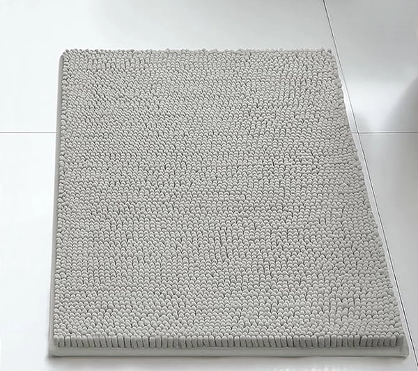 23"x15" - Warm Grey Soft Cozy Plush Chenille Bath Mat Bathroom Rug