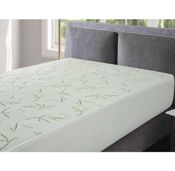 California King Cal-King Size Jacquard Quilted Bamboo Mattress Pad Fitted Elastic Cover Protector - Stretches up 18" Inches