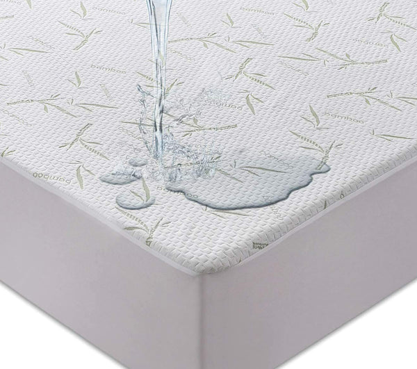 California King Cal-King Size Jacquard Quilted Bamboo Mattress Pad Fitted Elastic Cover Protector - Stretches up 18" Inches