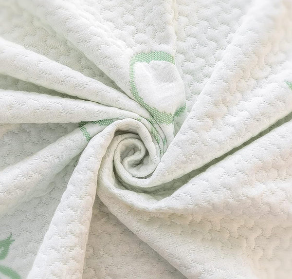 California King Cal-King Size Jacquard Quilted Bamboo Mattress Pad Fitted Elastic Cover Protector - Stretches up 18" Inches