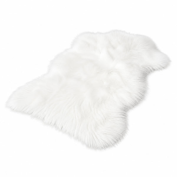 2x3 Feet White Faux Fur Sheepskin Soft Plush Fuzzy Rug