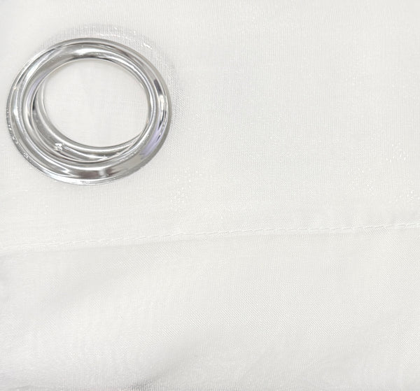 White Sheer Light Filtering Grommet Window Curtain Panel Set - 120" Long