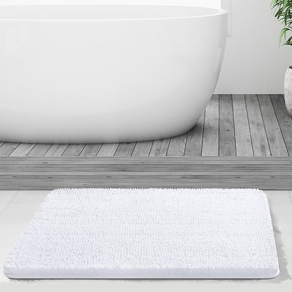 47"x27" - White Soft Cozy Plush Chenille Bath Mat Bathroom Rug