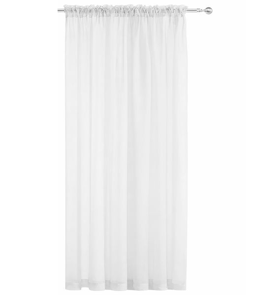 1 Piece White Sheer Rod Pocket Window Curtain Panel - 90" Inches Long