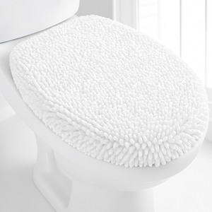 18"x21" - White Soft Cozy Plush Chenille Toilet Seat Cover