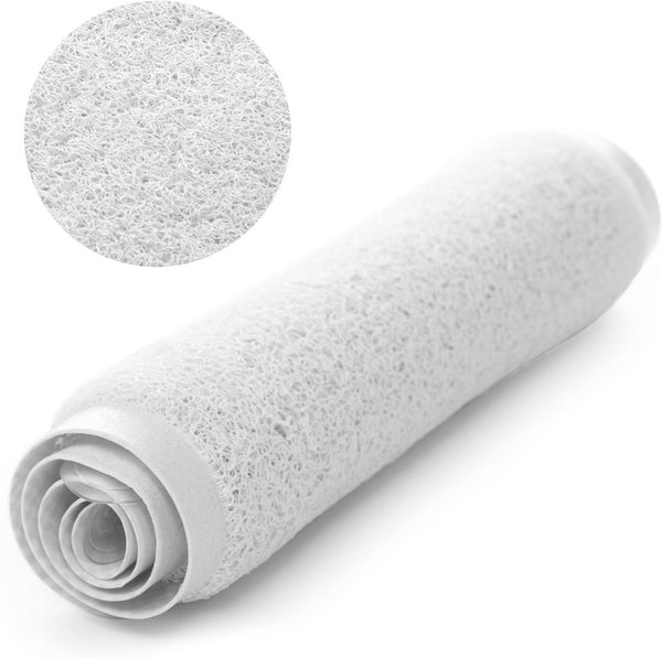 White Loofah Shower Tub Mat With Non-Slip Suction Cups - 29" x 17"