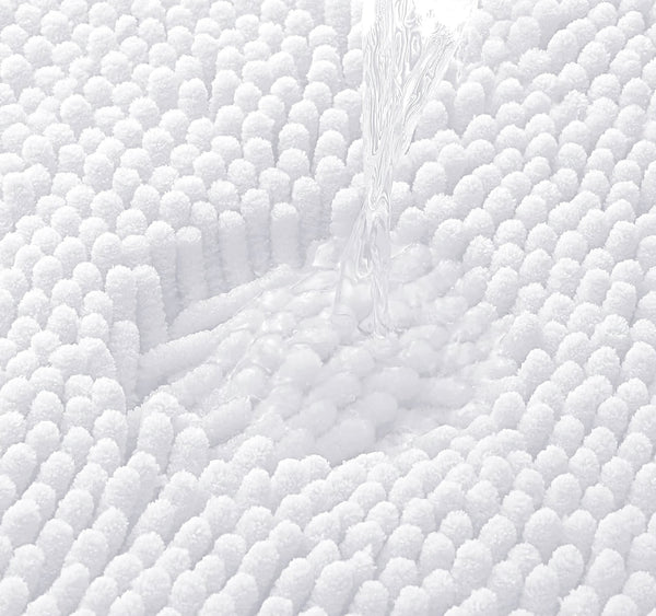 47"x27" - White Soft Cozy Plush Chenille Bath Mat Bathroom Rug