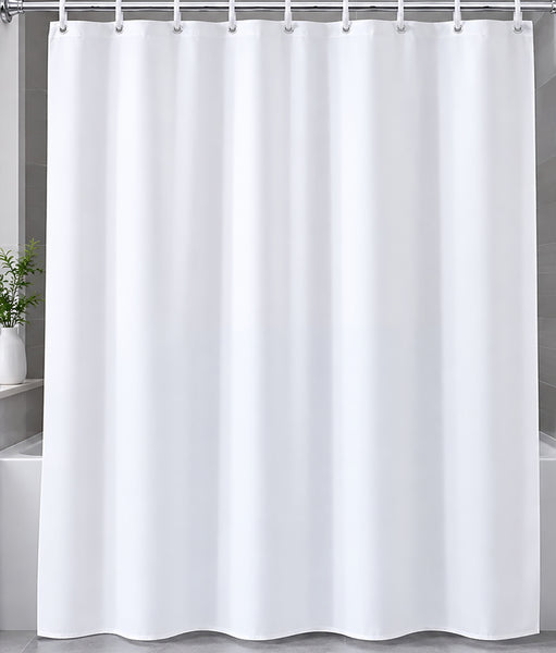 71"x71" White PVC Shower Curtain Liner with Plastic Hooks - Waterproof Bathroom Shower Liner