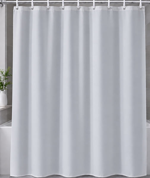 71"x71" Light Grey PVC Shower Curtain Liner with Plastic Hooks - Waterproof Bathroom Shower Liner